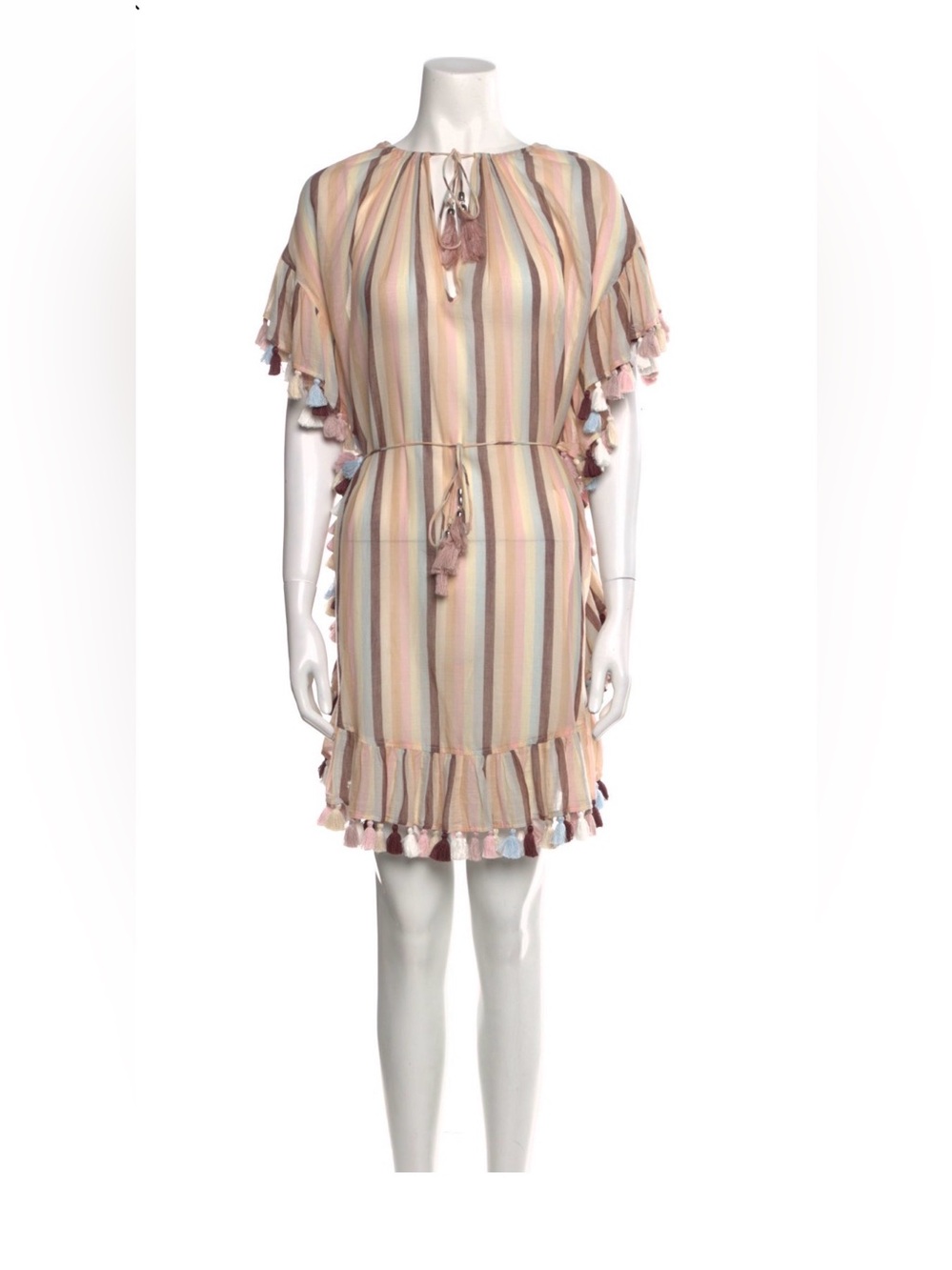 Zimmermann Jasper Striped Cover-up/Dress - Pom-Pom Embellished Designer Size 1